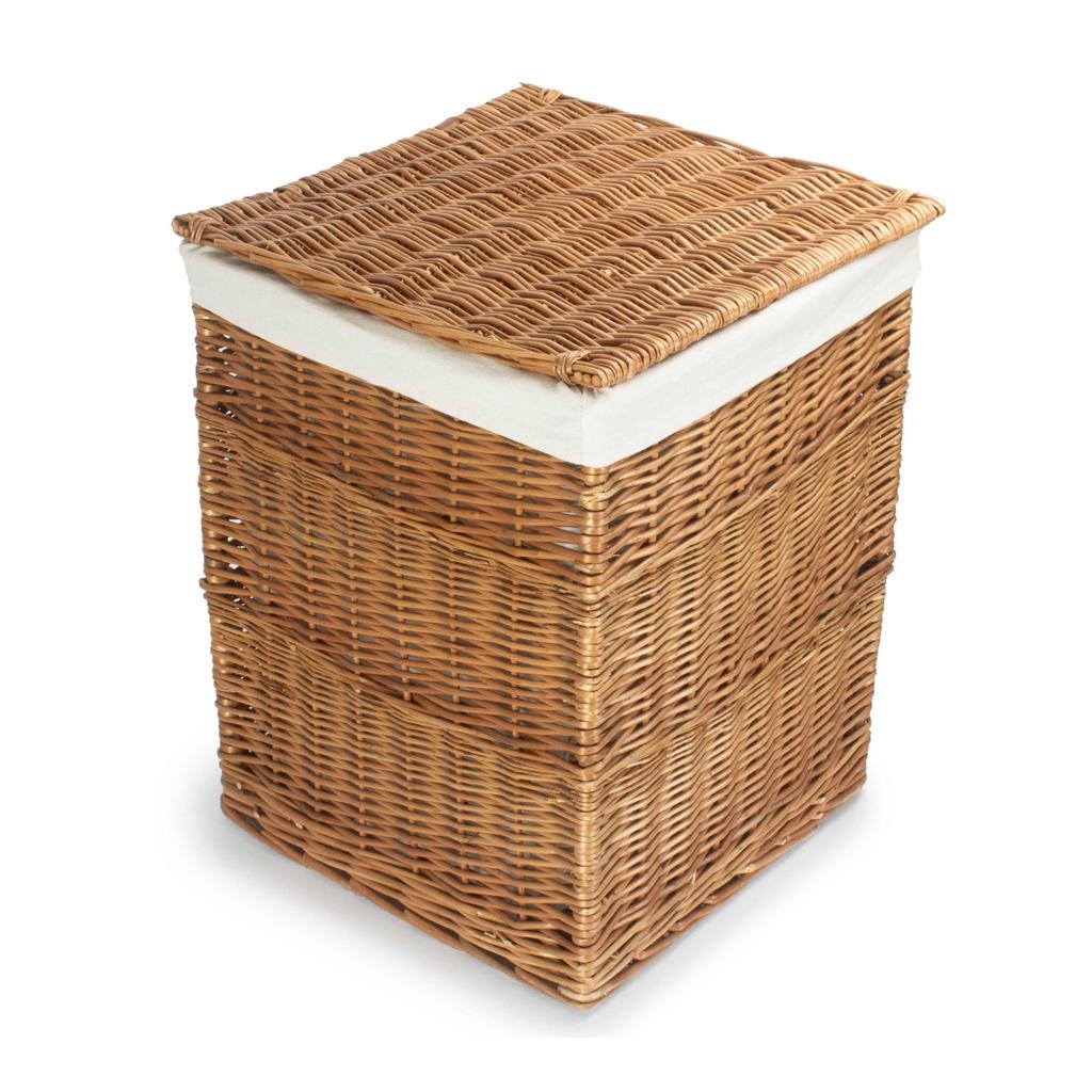 Stor Kvadratisk Vaskekurv Med Hvit Fôr 46x61 Willow Direct-Willow Direct-Kvalitetstid AS