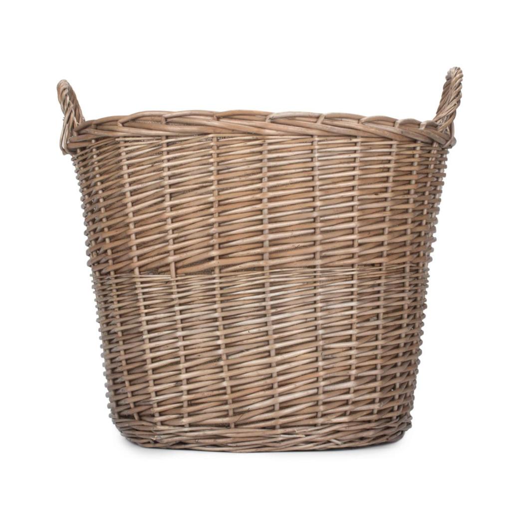 Extra Large Chestnut Round Lined Log Basket-Willow Direct-Kvalitetstid AS