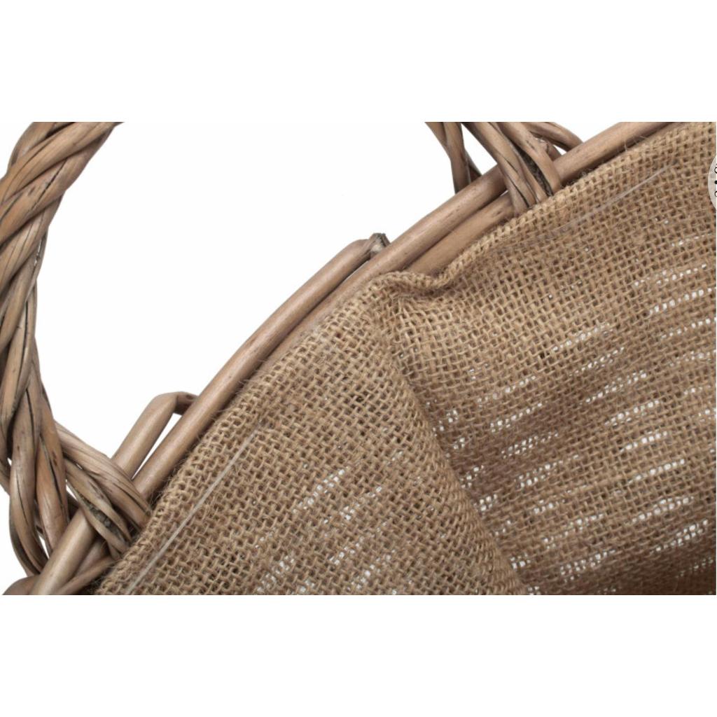 Extra Large Chestnut Round Lined Log Basket-Willow Direct-Kvalitetstid AS