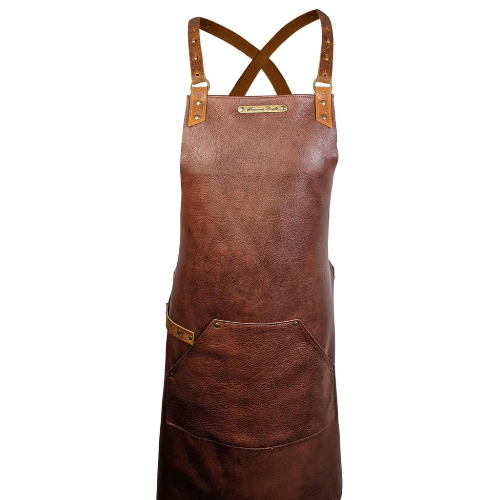 Forkle Italiensk Skinn Ekstra Lang XL Kryssremmer Stalwart Crafts-Stalwart Crafts-Brown-Kvalitetstid AS