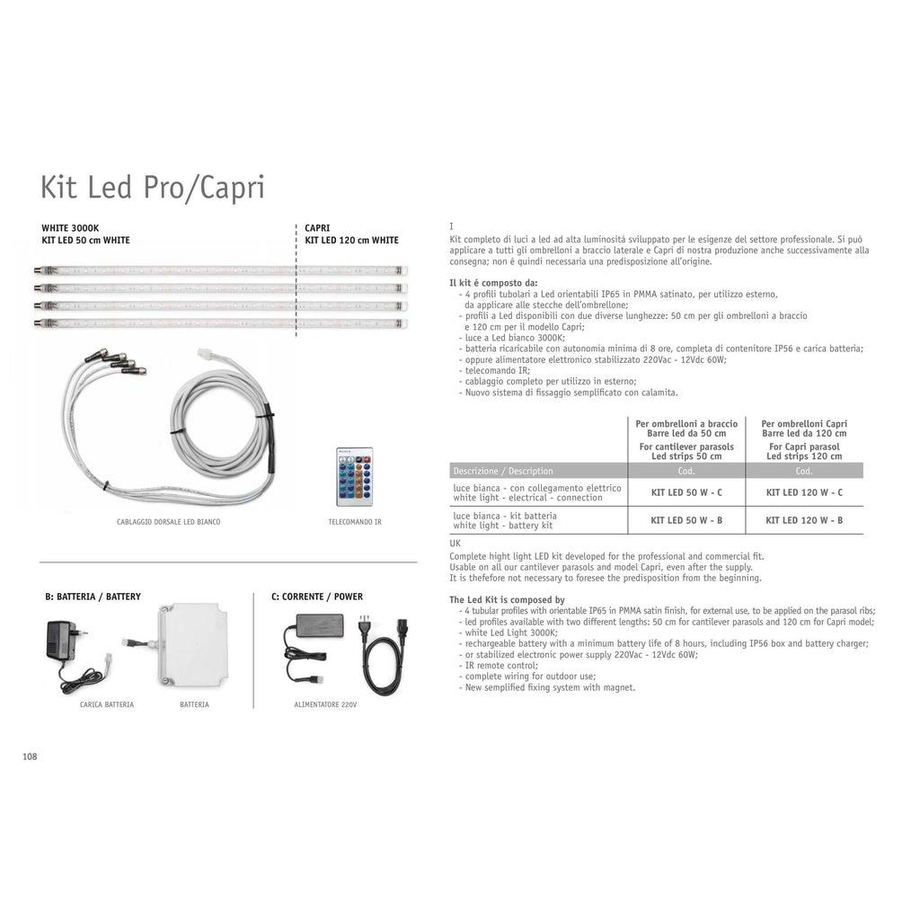 Led lys | for parasoll | Sett-Parasoller-Scolaro-50cm-Kontakt-Kvalitetstid AS