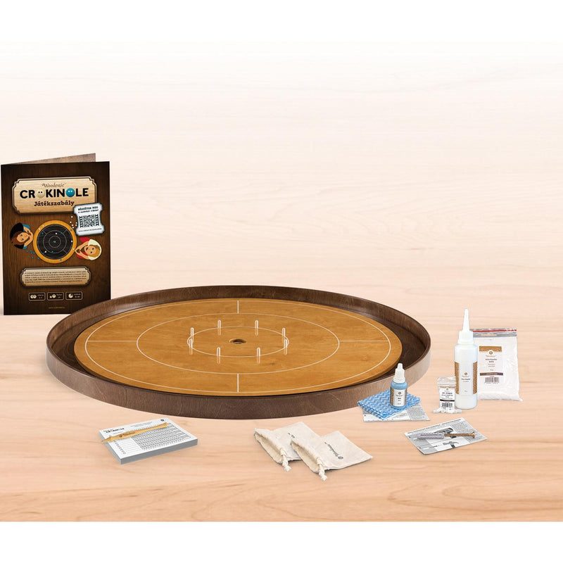 Crokinole bordspill | konkurransestørrelse m/komplett utstyrspakke-Crokinole-Woodestic-bøk-valnøtt-Kvalitetstid AS