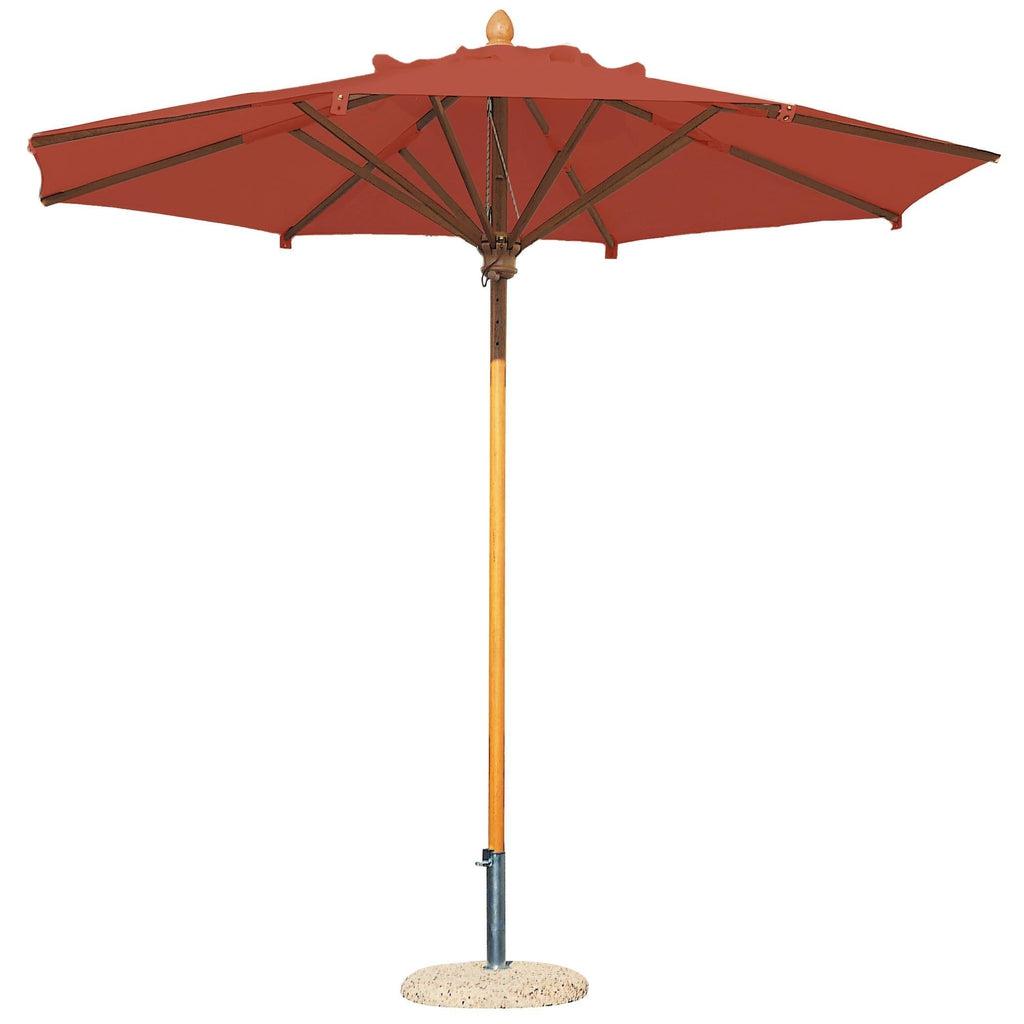 Parasoll Palladio rund | Midtstilt stang i tre-Parasoller-Scolaro-Ø3.5-Terracotta-Kvalitetstid AS
