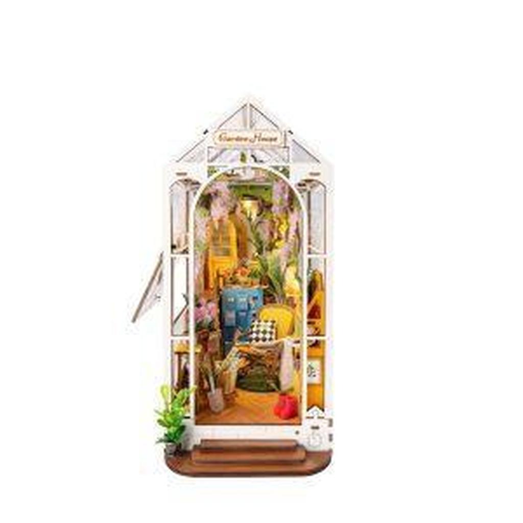 Garden House Modellsett Hagehus Med Fargerikt Glassmaleri Buet Trapp Og Nattelys For Hobbyentusiaster Robotime-Robotime-Kvalitetstid AS