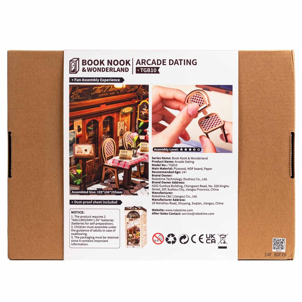 Book Nook Arcade Dating Av Rolife Magisk Bokhylle Miniatyrsett For Samlere Og Hobbyister-Robotime-Kvalitetstid AS