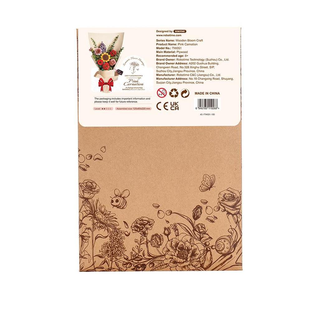 Robotime Rowood Treblomsterbukett Ferdigfargede Treverk Modellbyggesett For Kreative Hobbyentusiaster-Robotime-Kvalitetstid AS