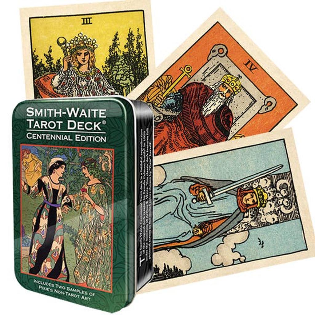 Tarotkort Smith Waite Centennial Med Tinboks US Games Nøye Reproduksjon For Tarotentusiaster Og Samlere-Kortstokker-Cardshouse-Kvalitetstid AS