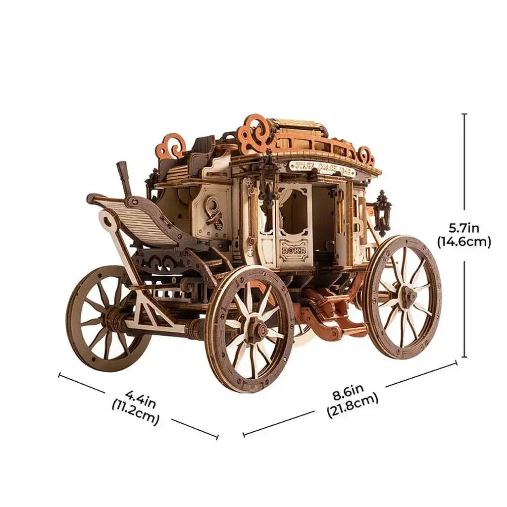 Diligense | Hestetrukket Vogn | Stagecoach-Robotime-Kvalitetstid AS