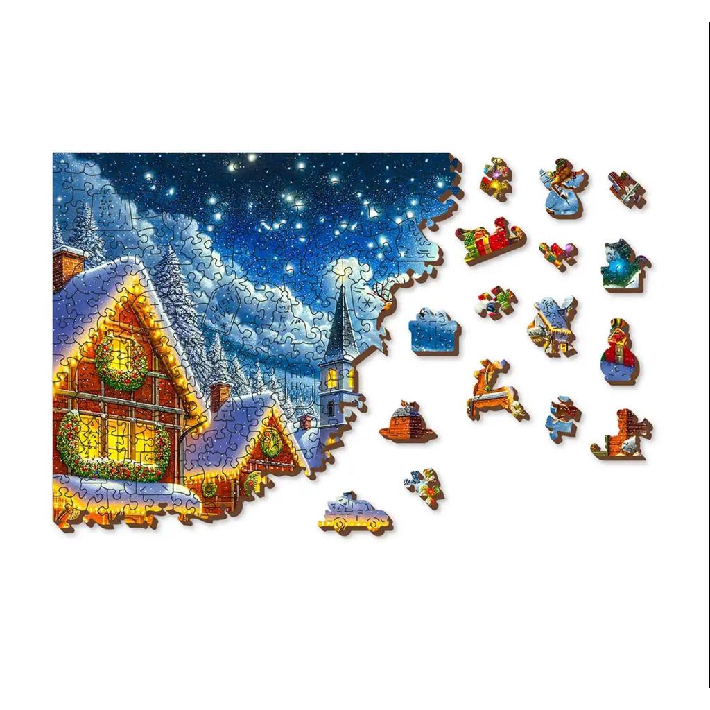 Santas Joyful Journey Trepuslespill 1010 Biter Voksne-Wooden City-Kvalitetstid AS