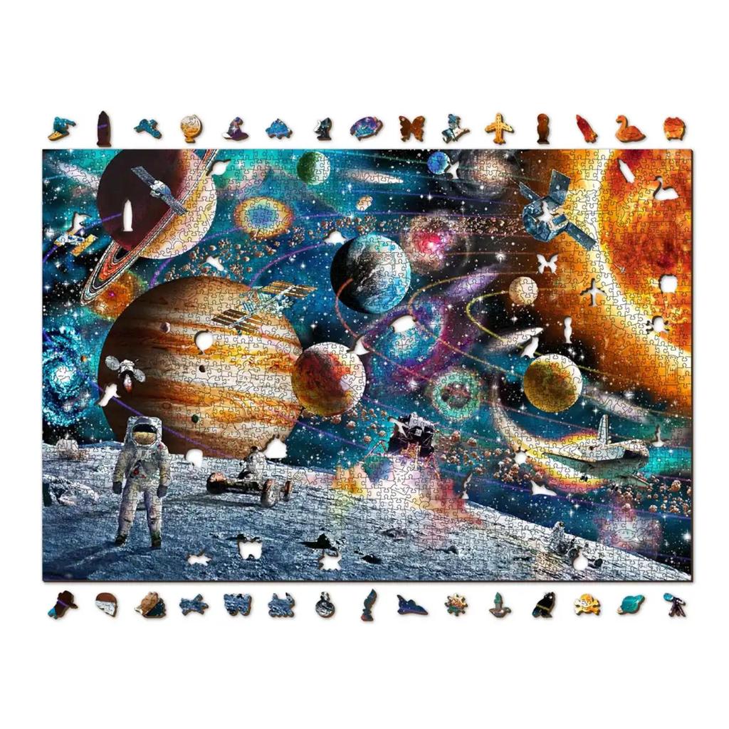 Space Odyssey Trepuslespill Stort Fargerikt Dekorativt Gave-Wooden City-Kvalitetstid AS