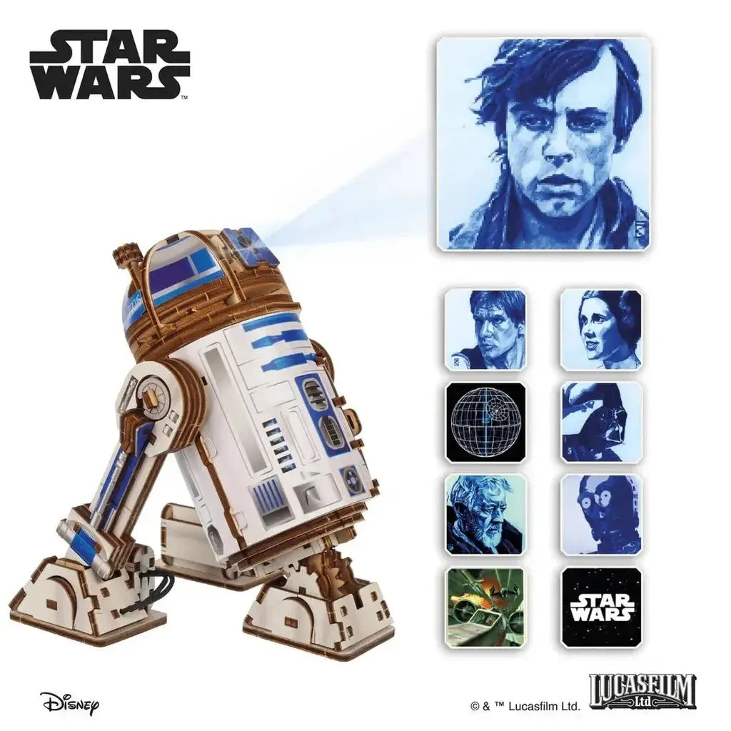 Ugears Star Wars R2-D2 Modell For Fans LED Prosjektor-Ugears-Kvalitetstid AS