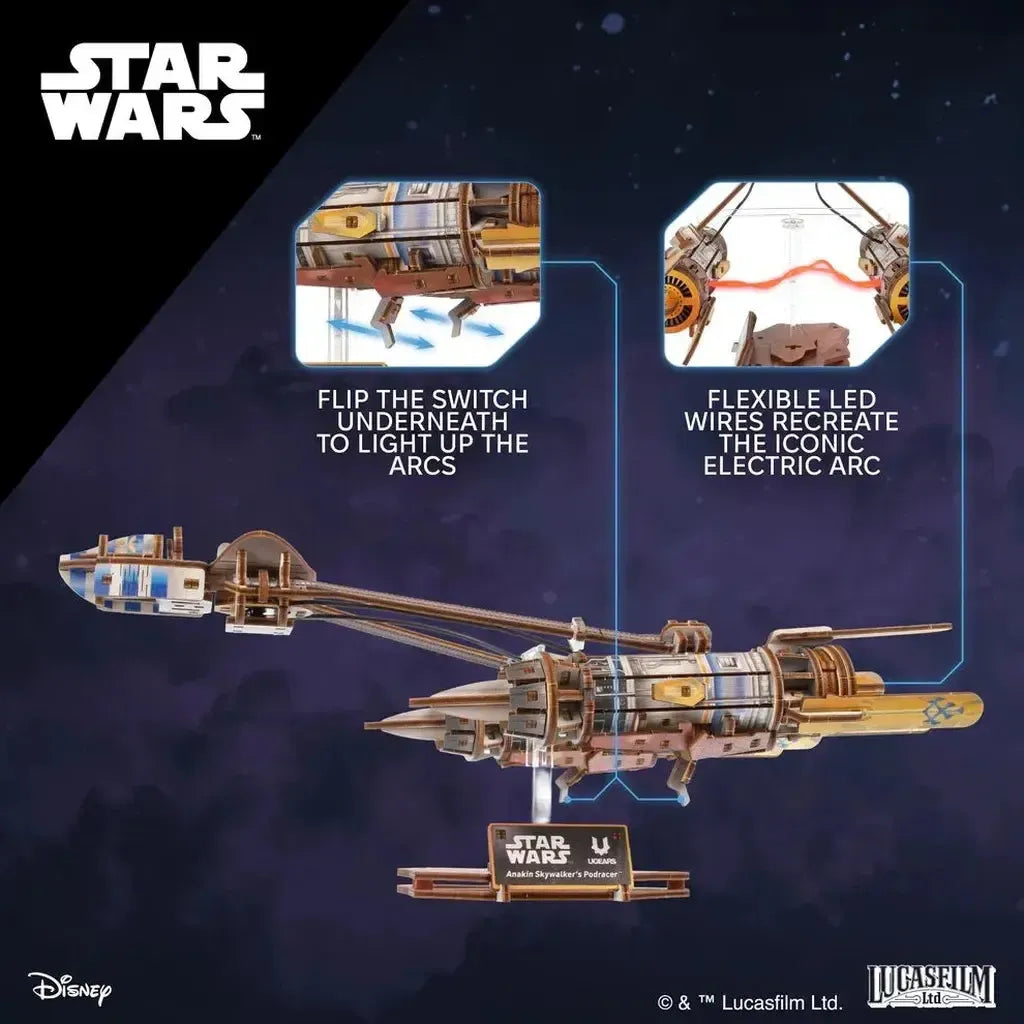 Ugears Star Wars Skywalker Pod Racer Modell Med Motorer-Ugears-Kvalitetstid AS