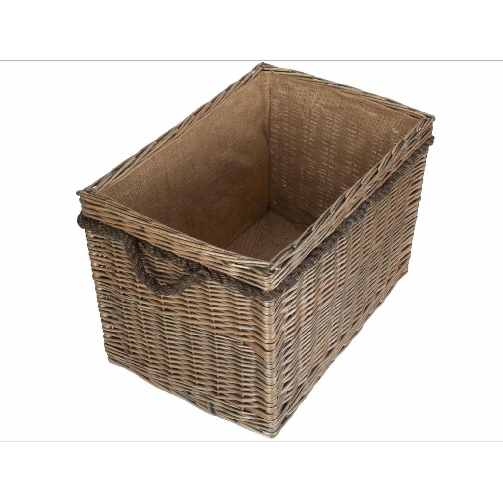 Vaskekurv I Pil Med Hvitt Fôr Og Lok 58x38x38 WillowDirect-Willow Direct-Kvalitetstid AS