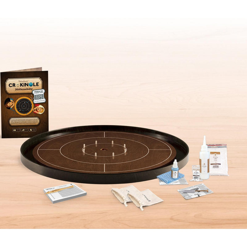 Crokinole bordspill | konkurransestørrelse m/komplett utstyrspakke-Crokinole-Woodestic-valnøtt-ibenholt-Kvalitetstid AS