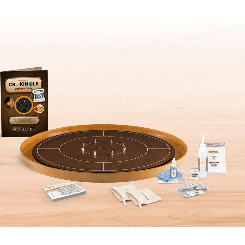 Crokinole bordspill | konkurransestørrelse m/komplett utstyrspakke-Crokinole-Woodestic-valnøtt-bøk-Kvalitetstid AS