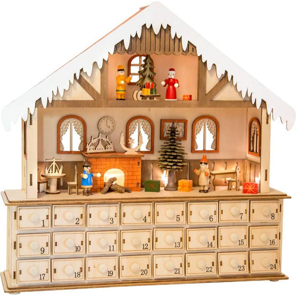 Adventskalender I Tre Stue Liten Med Lys Koselig Small Foot-small foot-Kvalitetstid AS