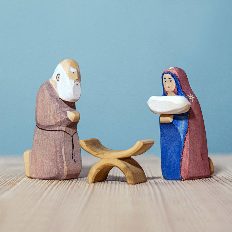 Trefigur | Barnet jesus, St. Joseph og St. Maria | Sett-Trefigurer-Bumbu Toys-Kvalitetstid AS