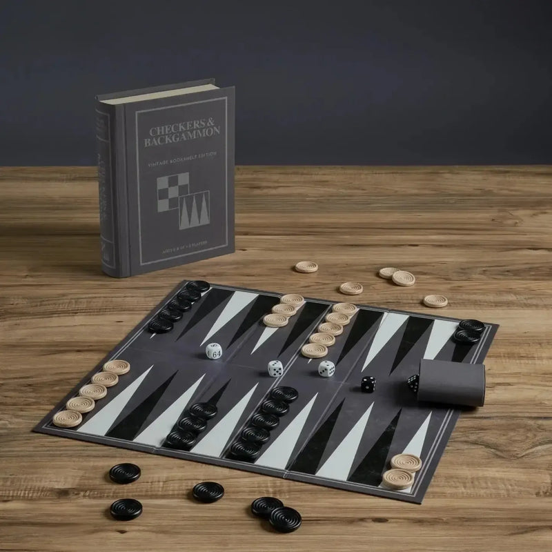 Checkers & Backgammon Vintage Bookshelf Edition-WS Game Company-Kvalitetstid AS