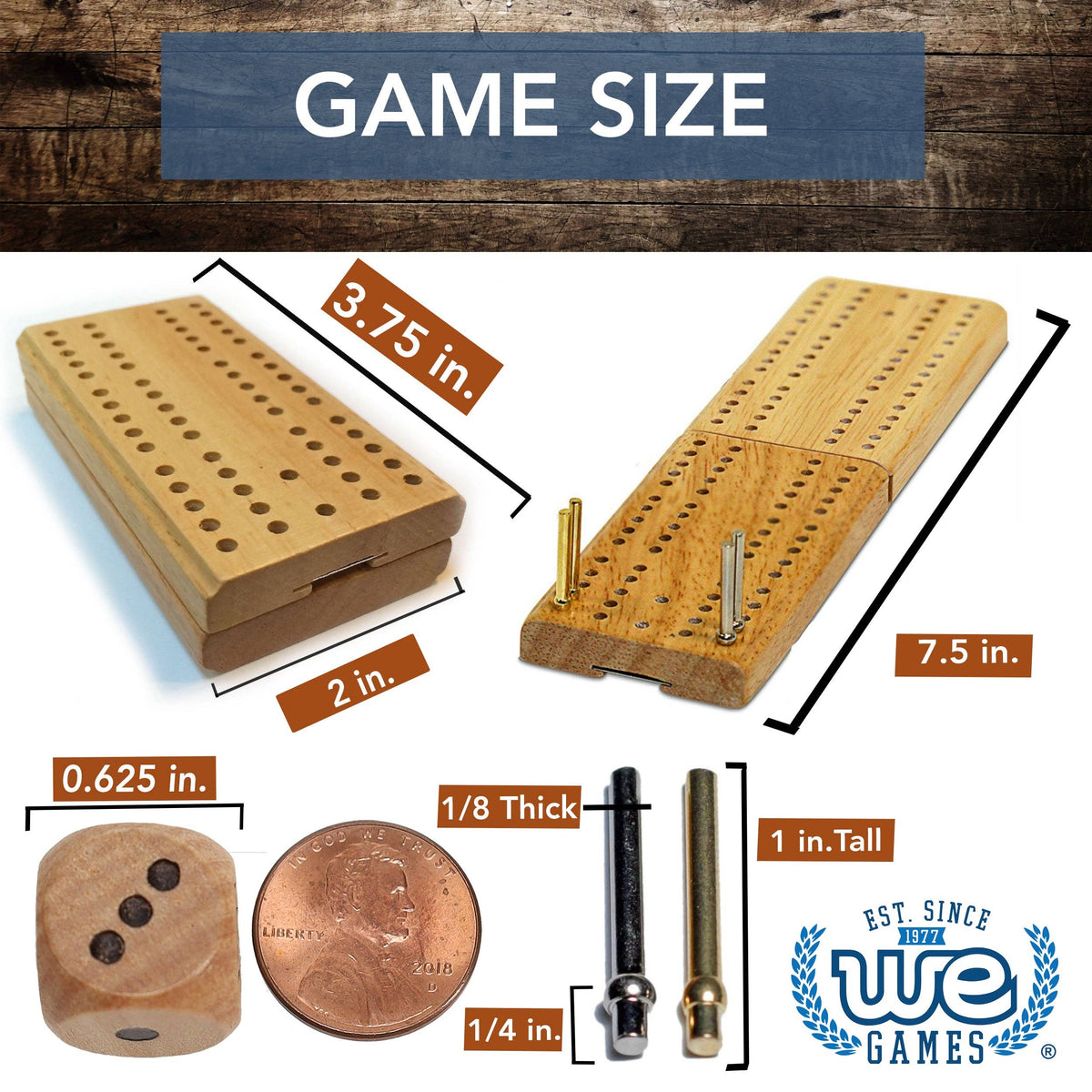 Cribbage reisesett med kort og terninger | WE Games
