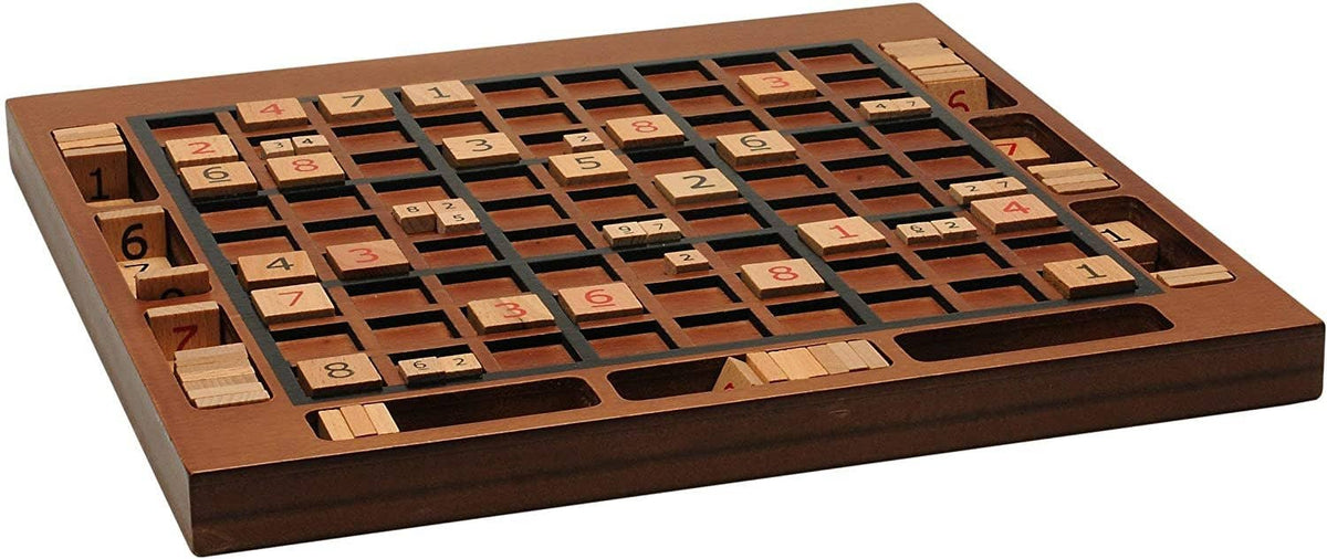 Sudoku i tre – brett med brikker i valnøttfinish | WE Games
