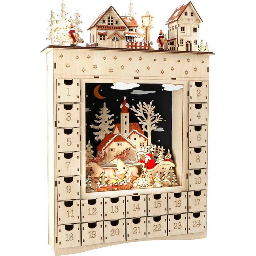 Adventskalender I Tre Med LED 24 Skuffer Liten Small Foot-small foot-Kvalitetstid AS
