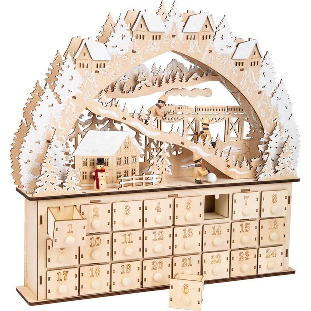 Adventskalender I Tre Med Lys Stor Ski Vinterbue Small Foot-small foot-Kvalitetstid AS