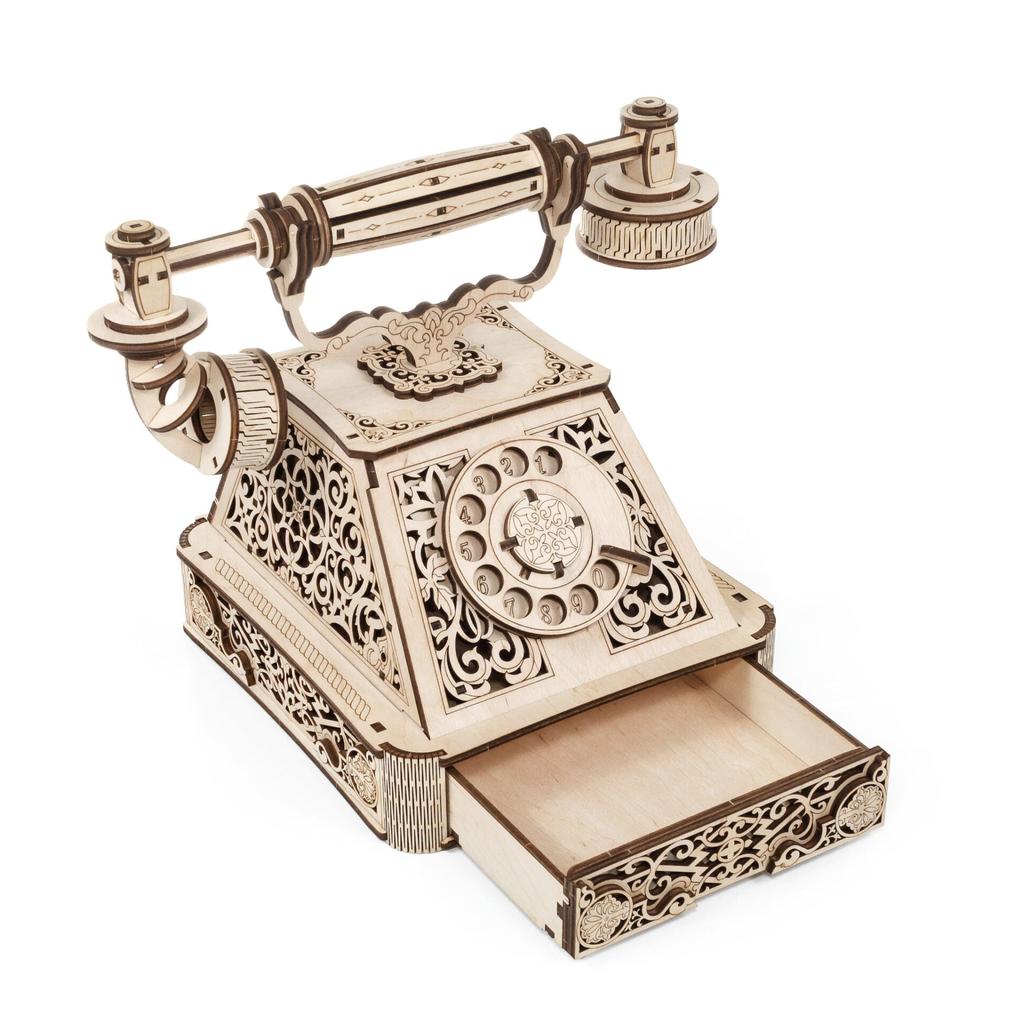 Retro telefon-Eco-Wood-Art-Kvalitetstid AS
