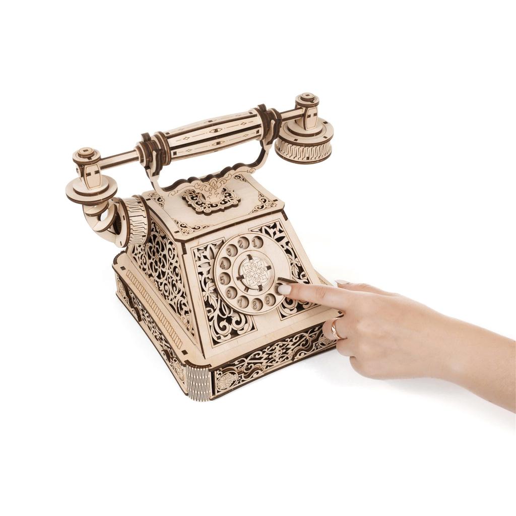 Retro telefon-Eco-Wood-Art-Kvalitetstid AS