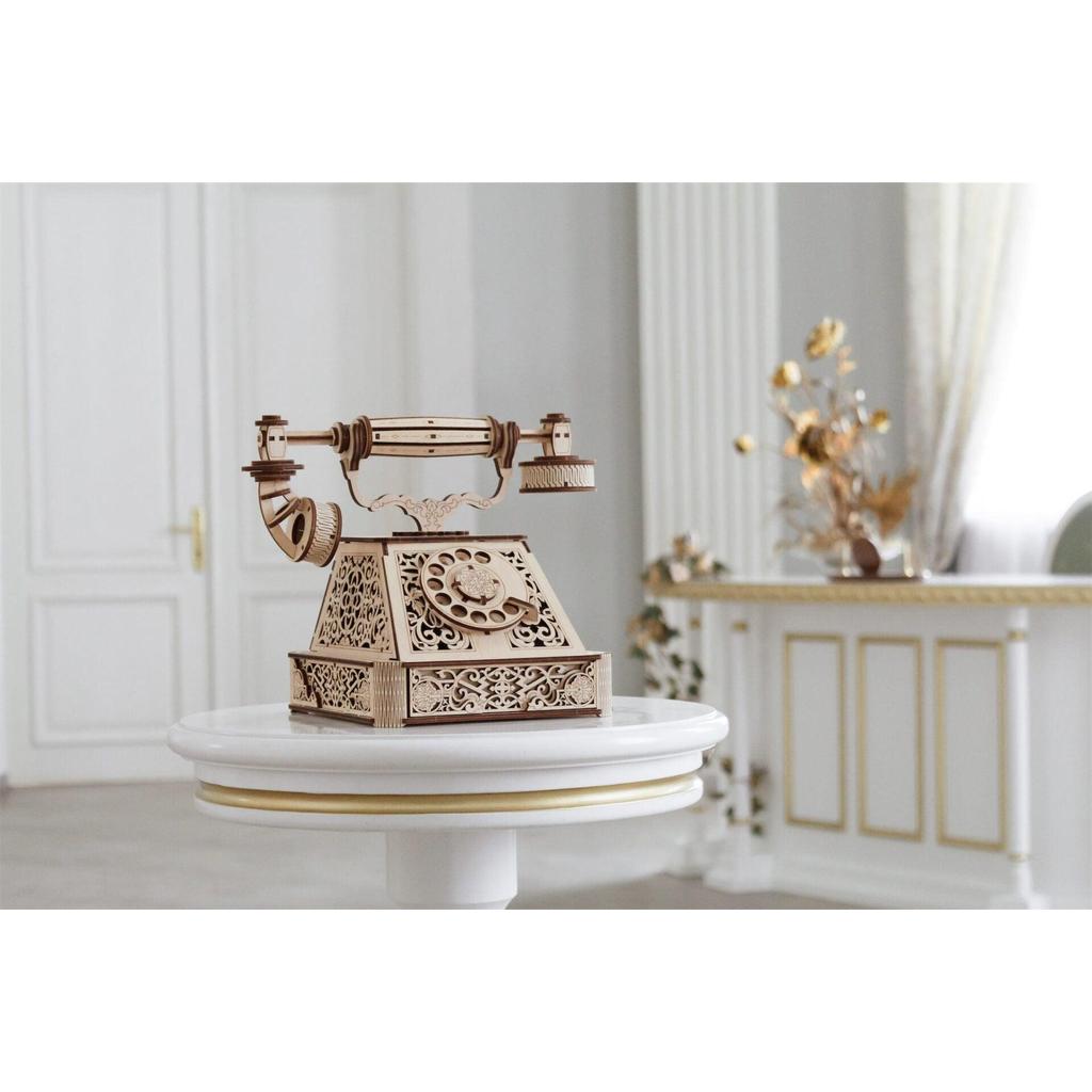 Retro telefon-Eco-Wood-Art-Kvalitetstid AS