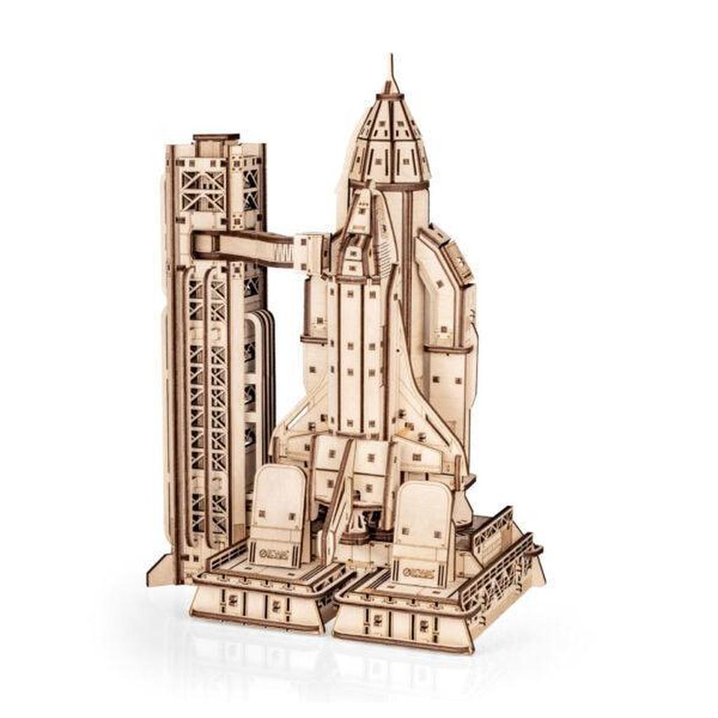 Space Shuttle Tremodell Med Oppskytingsplattform Eco-Wood-Art For Modellbyggere Hobbyentusiaster-Eco-Wood-Art-Kvalitetstid AS