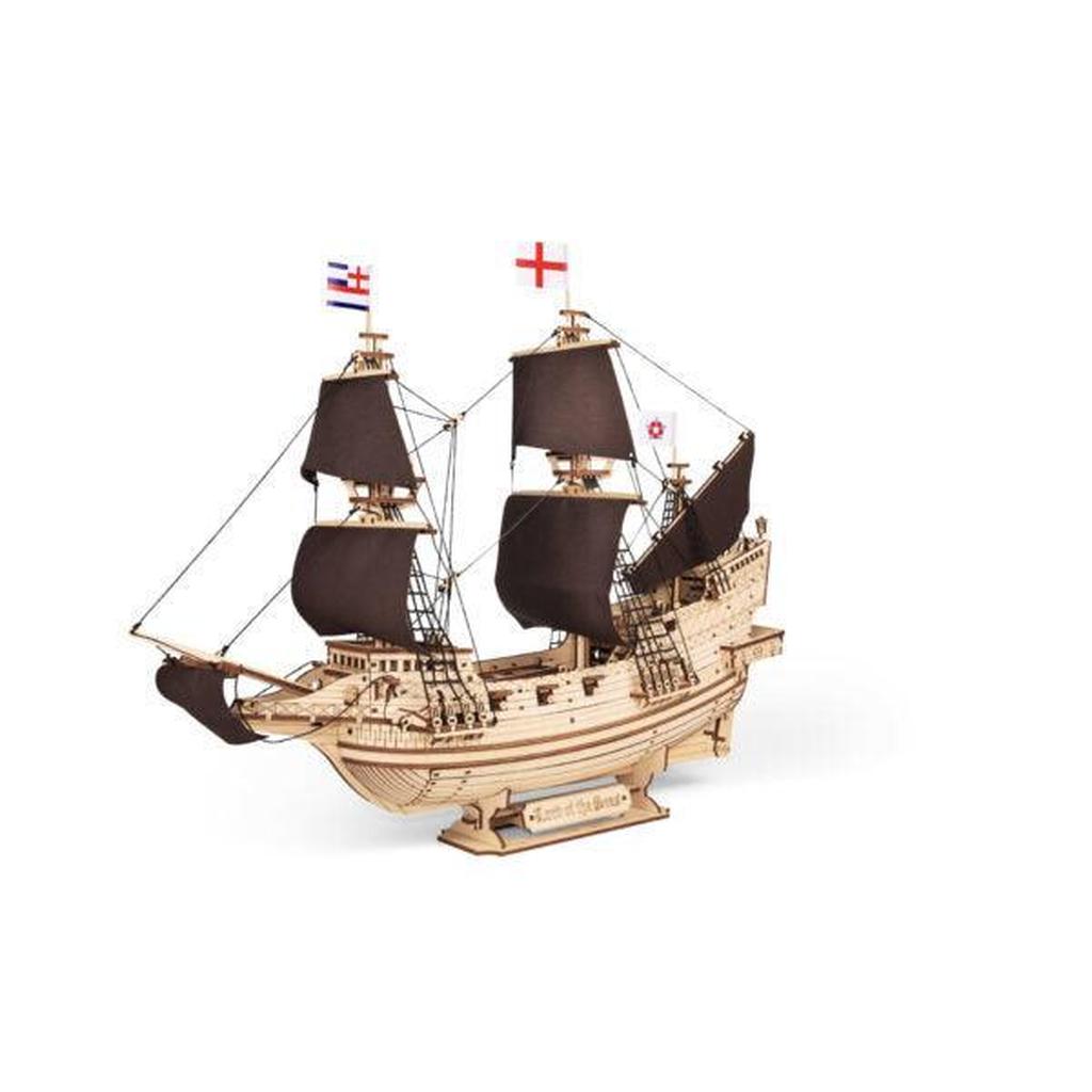 Eco Wood Art Tremastet Skipmodell Med Håndlaget Treverk Og Presis Skala For Hobbybyggere-Eco-Wood-Art-Kvalitetstid AS