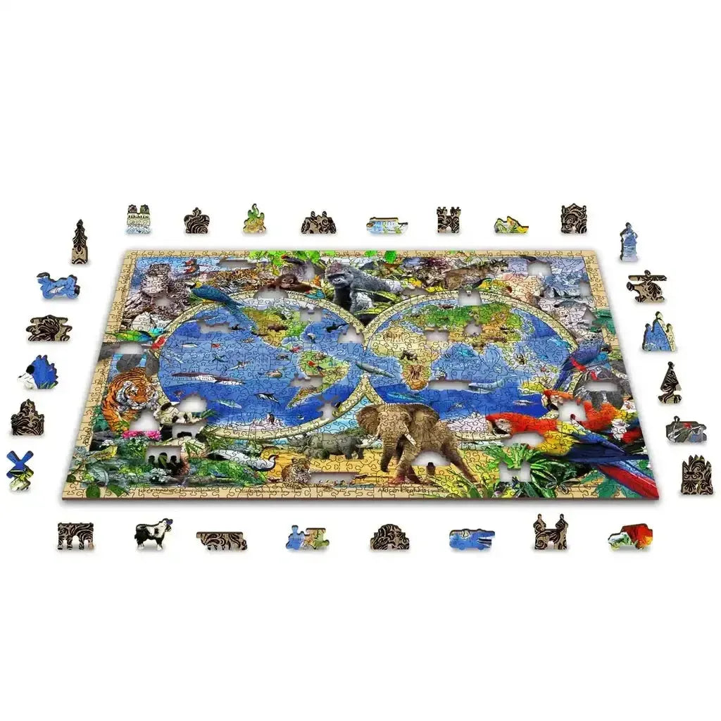 Animal Kingdom Kart Illustrert Læringskart For Barnerom-Wooden City-Kvalitetstid AS