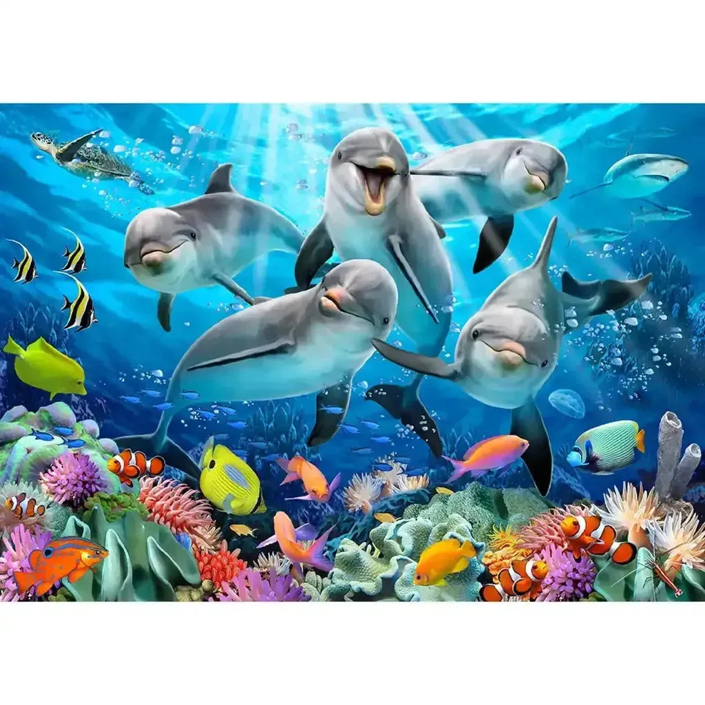 Happy Dolphins Tredekorasjon Lekent Gavevalg For Barnerom-Wooden City-Kvalitetstid AS