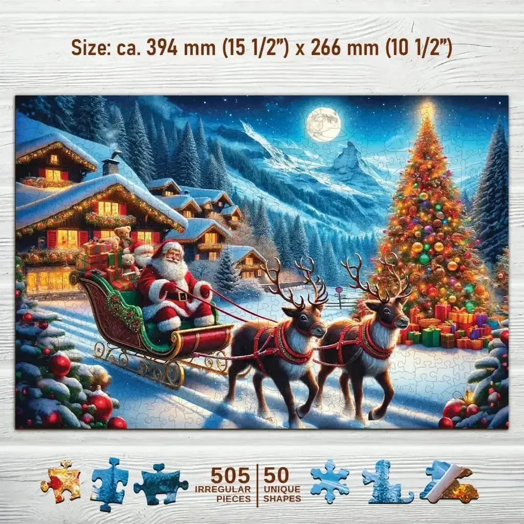 Nissens Slede 500 Brikkers Trepuslespill For Familie-Wooden City-Kvalitetstid AS