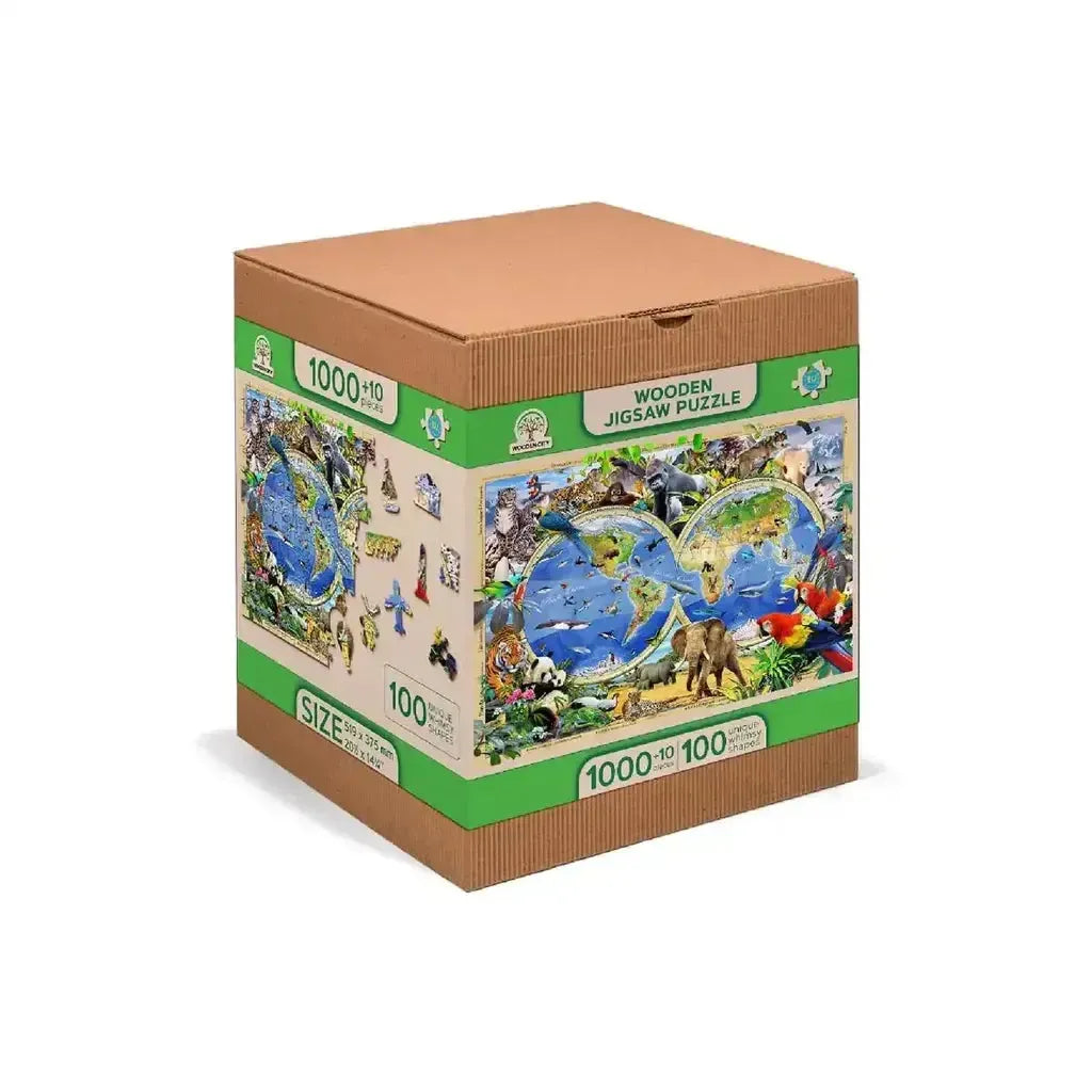 Animal Kingdom Kart Illustrert Læringskart For Barnerom-Wooden City-Kvalitetstid AS