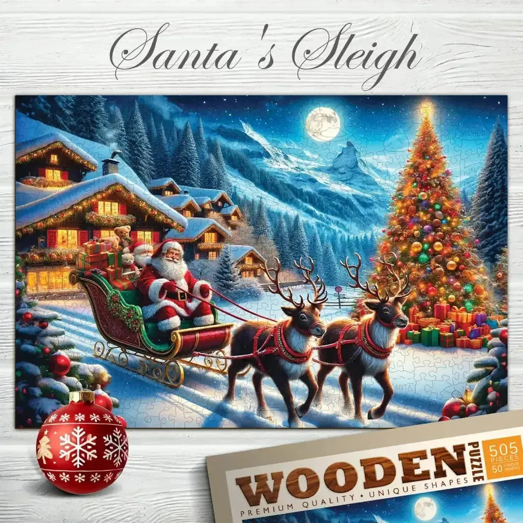 Nissens Slede 500 Brikkers Trepuslespill For Familie-Wooden City-Kvalitetstid AS