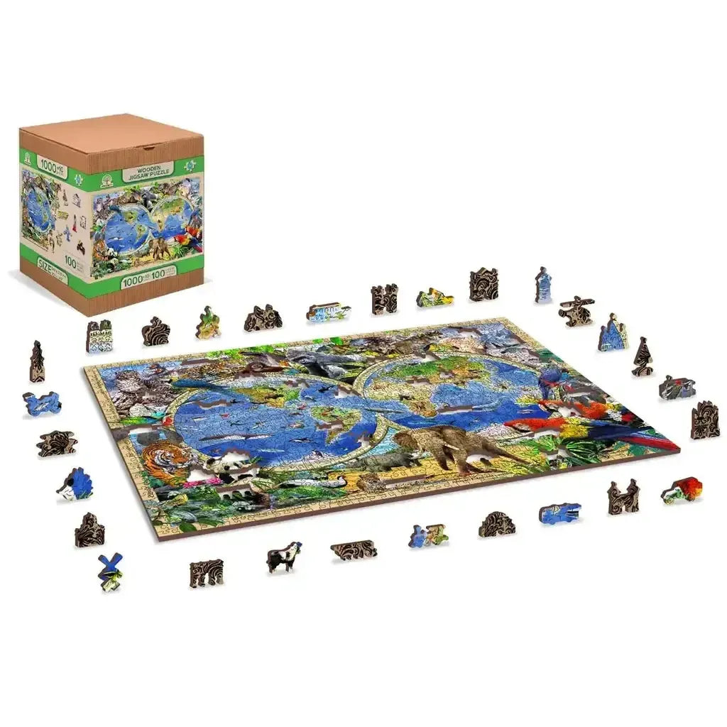 Animal Kingdom Kart Illustrert Læringskart For Barnerom-Wooden City-Kvalitetstid AS