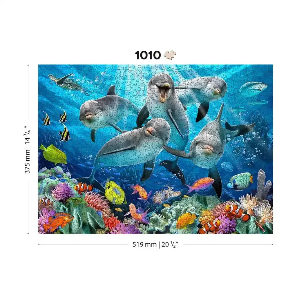 Happy Dolphins Tredekorasjon Lekent Gavevalg For Barnerom-Wooden City-Kvalitetstid AS