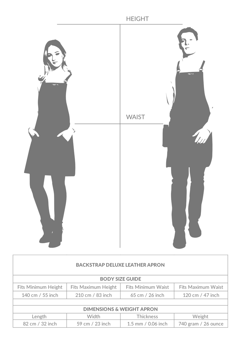 Forkle | Skinnforkle Deluxe | Full Lengde | Kryssrem | Lær-Forklær-Stalwart Crafts-Black-Kvalitetstid AS