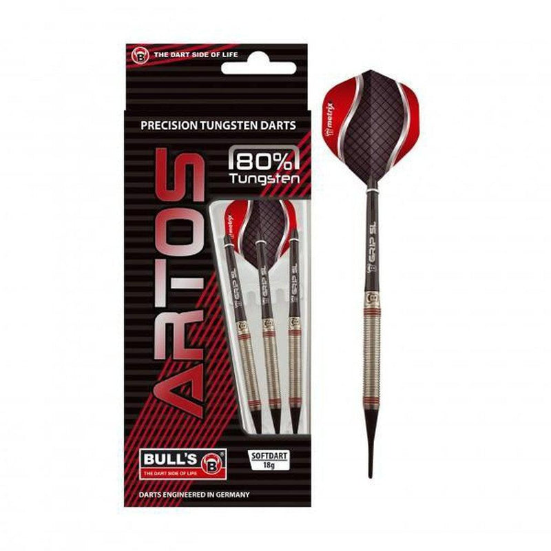 BULL'S Artos AR3 Softdart, Red 80% Tungsten | 18 Gr.-Sport-Bull's-Kvalitetstid AS