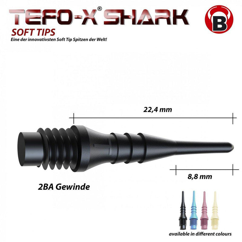 BULL'S Tefo-X Shark soft tips - 100 stk-Sport-Bull's-sort-Kvalitetstid AS