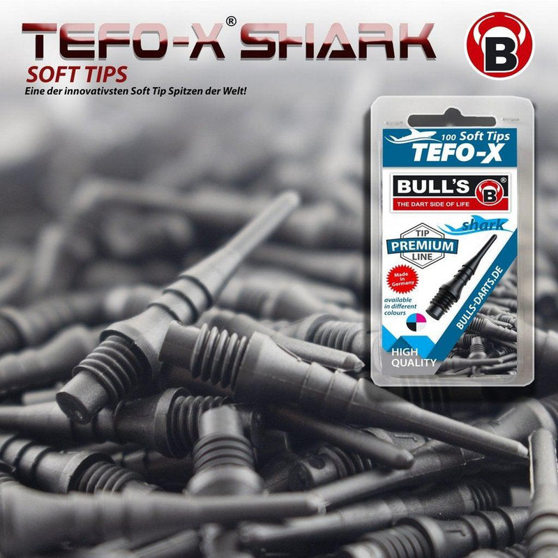 BULL'S Tefo-X Shark soft tips - 100 stk-Sport-Bull's-sort-Kvalitetstid AS
