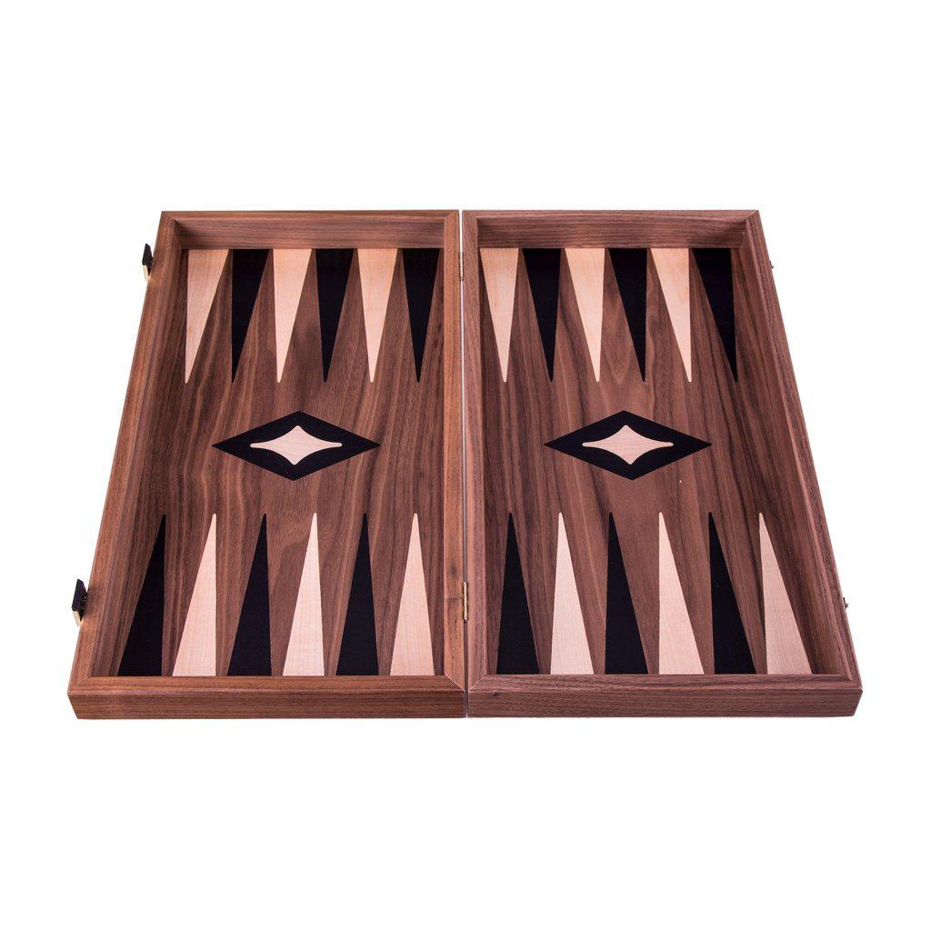 AMERICAN WALNUT Backgammon-Bordspill-Manopoulos-Medium-Kvalitetstid AS