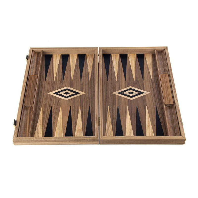 AMERICAN WALNUT Backgammon-Bordspill-Manopoulos-Large-Kvalitetstid AS