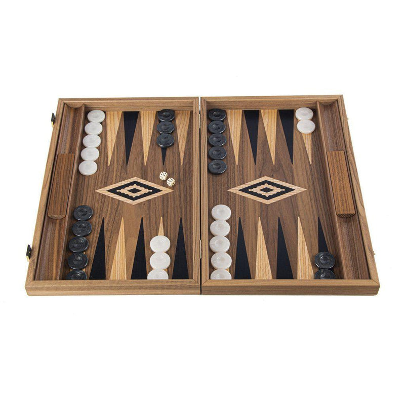 AMERICAN WALNUT Backgammon-Bordspill-Manopoulos-Large-Kvalitetstid AS