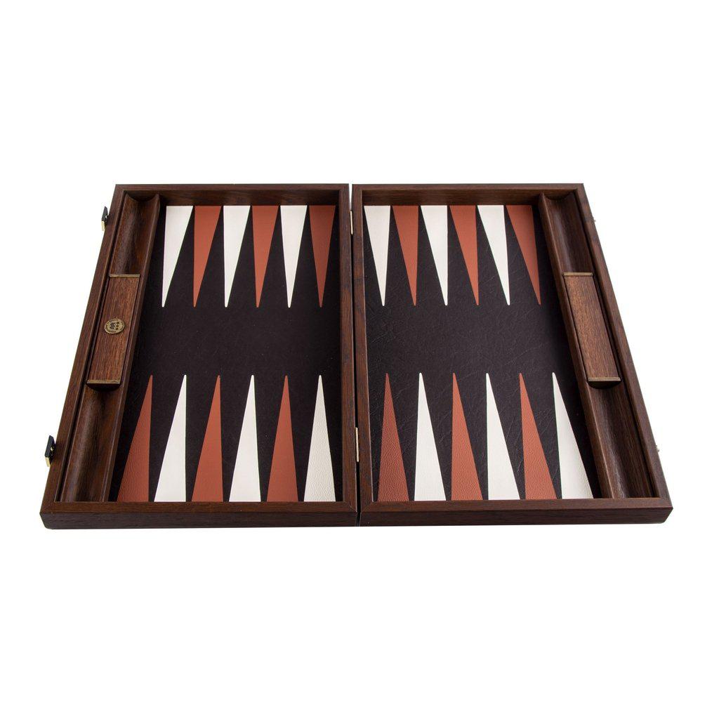 CROCODILE TOTE in ANTIQUE BROWN LEATHER Backgammon-Bordspill-Manopoulos-Large-Kvalitetstid AS