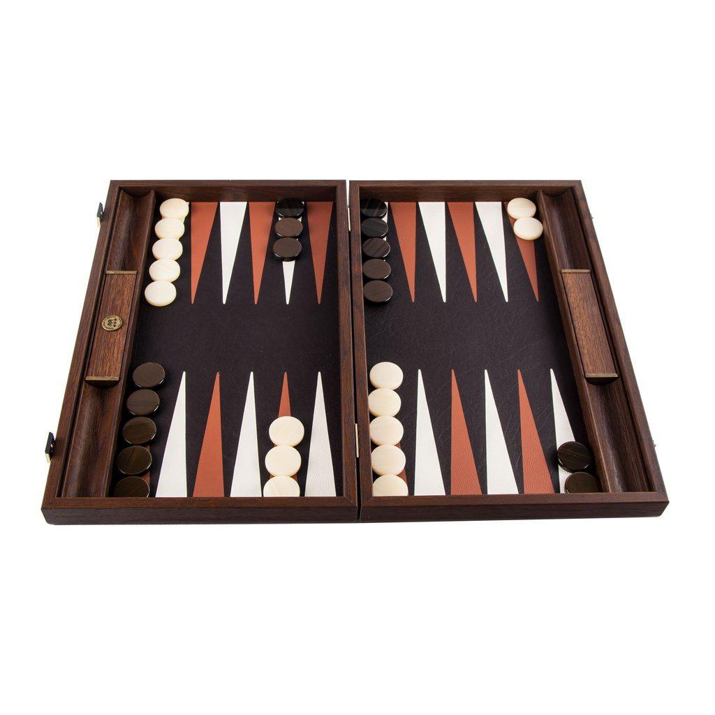 CROCODILE TOTE in ANTIQUE BROWN LEATHER Backgammon-Bordspill-Manopoulos-Large-Kvalitetstid AS