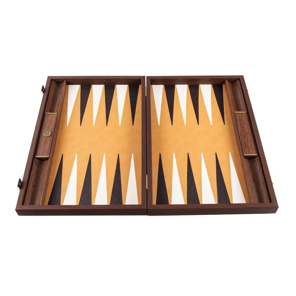 OSTRICH TOTE IN BROWN LEATHER Backgammon-Bordspill-Manopoulos-Large-Kvalitetstid AS