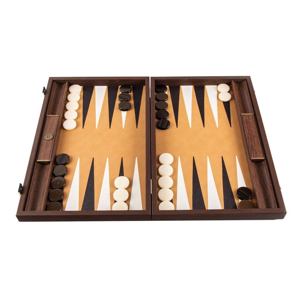 OSTRICH TOTE IN BROWN LEATHER Backgammon-Bordspill-Manopoulos-Large-Kvalitetstid AS
