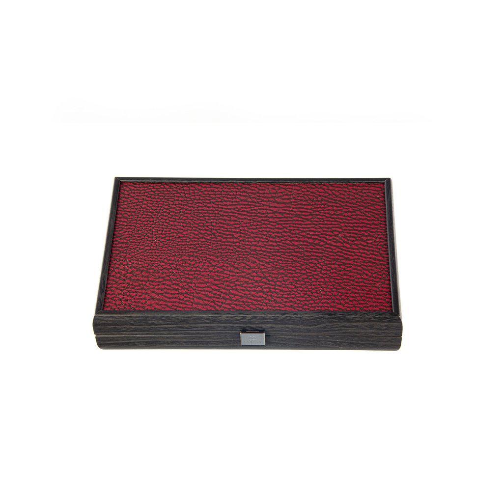 BURGUNDY RED Backgammon (Travel size)-Bordspill-Manopoulos-Small-Kvalitetstid AS